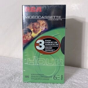 Vintage RCA 3 Blank 6 Hour VHS Video Cassettes